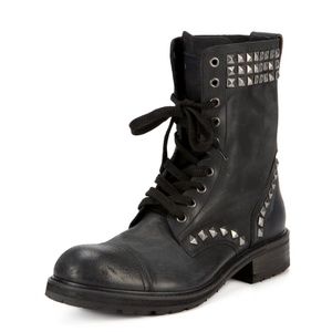 Black John Varvatos Leather Studded Suede Boots